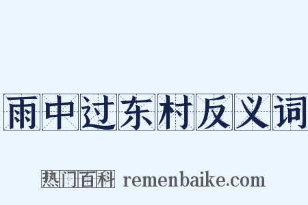 雨中过东村反义词是什么意思的图片